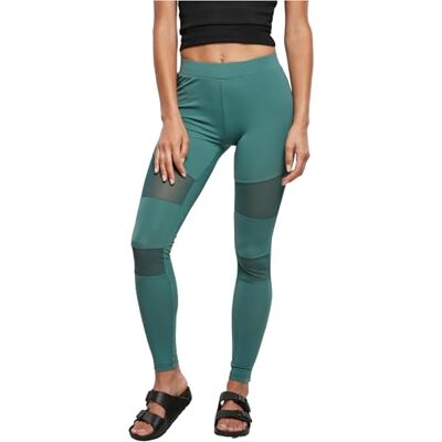Urban Classics dam Leggings Ladies Tech Mesh Leggings, Paleleaf, M Urban Classics dam Leggings Ladies Tech Mesh Leggings, Paleleaf, M