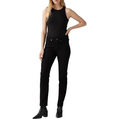 Levi's Klassiska raka jeans för kvinnor, Mjuk svart, 32W / 28L Levi's Klassiska raka jeans för kvinnor, Mjuk svart, 32W / 28L