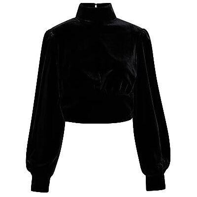 NALLY Damblus av stretchsammet, svart, S NALLY Damblus av stretchsammet, svart, S