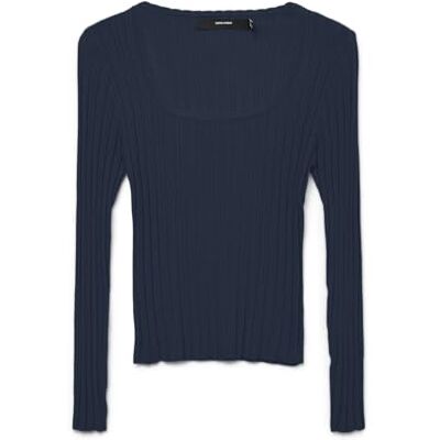 VERO MODA Vmcecilie Ls U-hals tröja Ga Noos, marinblå blazer, S VERO MODA Vmcecilie Ls U-hals tröja Ga Noos, marinblå blazer, S