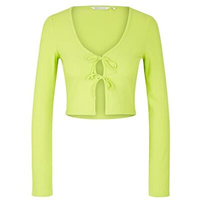 TOM TAILOR Denim Damer Långärmad T-shirt 1035373, 24702 Neon Lime, L TOM TAILOR Denim Damer Långärmad T-shirt 1035373, 24702 Neon Lime, L