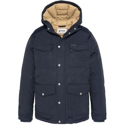 Schott NYC Schott bairon marinblå platta fickor parkas, Färg: blå, XXL Schott NYC Schott bairon marinblå platta fickor parkas, Färg: blå, XXL