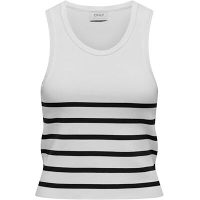 ONLY ONLLILL SL U-Neck Racer Back Top CC KNT, Molndansare/ränder: svart, S ONLY ONLLILL SL U-Neck Racer Back Top CC KNT, Molndansare/ränder: svart, S