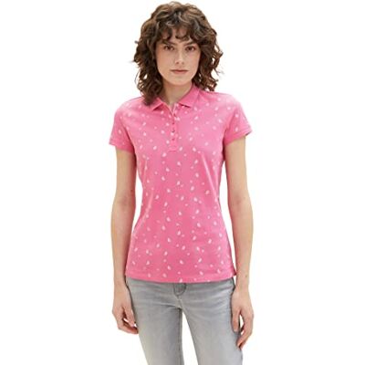 TOM TAILOR Pikétröja för kvinnor, 32659 – rosa blommig design, L TOM TAILOR Pikétröja för kvinnor, 32659 – rosa blommig design, L