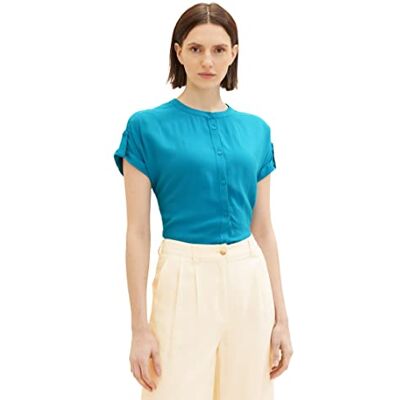 TOM TAILOR Damblus med lös passform, 31668 – Petrol Green, 32 SE TOM TAILOR Damblus med lös passform, 31668 – Petrol Green, 32 SE