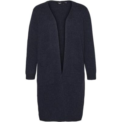 VERO MODA CURVE dam Vmdoffy Ls Long Open Cardi Ga Noos Cur kofta, Marinblazer/detalj: w. Svart melerad, 48-50 plus size VERO MODA CURVE dam Vmdoffy Ls Long Open Cardi Ga Noos Cur kofta, Marinblazer/detalj: w. Svart melerad, 48-50 plus size