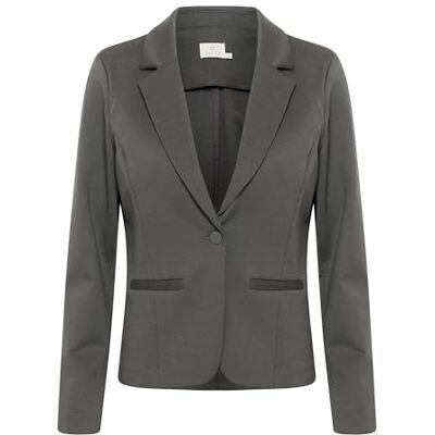 KAFFE Kvinnors kavaj single-breasted Notch Lapel Regular Fit långärmad dam, Svart Oyster, XL KAFFE Kvinnors kavaj single-breasted Notch Lapel Regular Fit långärmad dam, Svart Oyster, XL