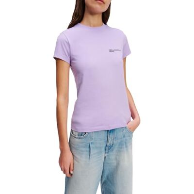 KARL LAGERFELD JEANS , Dam, Slim Kortärm Essential Logo T-Shirt, Slim Fit, Purpur, XL KARL LAGERFELD JEANS , Dam, Slim Kortärm Essential Logo T-Shirt, Slim Fit, Purpur, XL