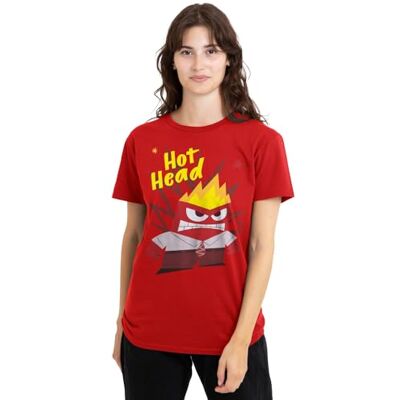 Disney Inuti och ut 2 ilska dam t-shirt, röd, X-Large, Röd, XL Disney Inuti och ut 2 ilska dam t-shirt, röd, X-Large, Röd, XL