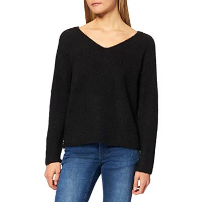 PIECES Dam Pcellen Ls V-ringad stickad Noos Bc pullover tröja, Svart, XS PIECES Dam Pcellen Ls V-ringad stickad Noos Bc pullover tröja, Svart, XS