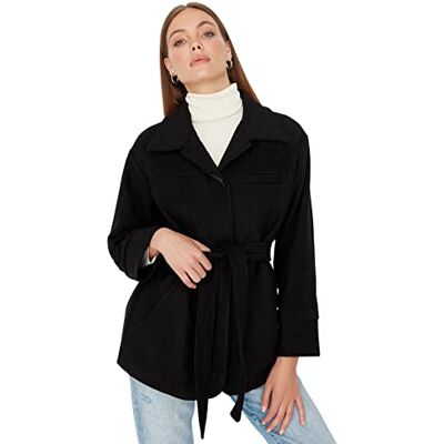 Trendyol Classic Coat – brun – dubbelbröstad, svart, 42 Trendyol Classic Coat – brun – dubbelbröstad, svart, 42
