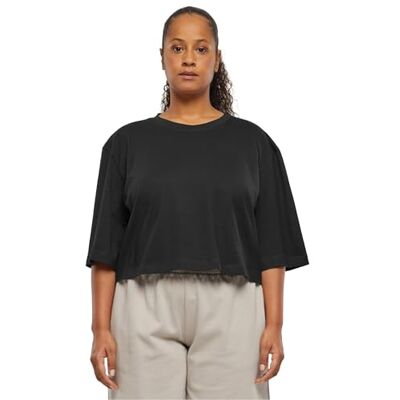 Urban Classics Dam Ladies Heavy Organic Oversized skuren t-shirt, svart, XXL Urban Classics Dam Ladies Heavy Organic Oversized skuren t-shirt, svart, XXL