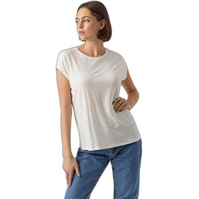 VERO MODA dam Tröja Vmava Plain Ss Top Gajrs Noos, Snövit, XXL VERO MODA dam Tröja Vmava Plain Ss Top Gajrs Noos, Snövit, XXL