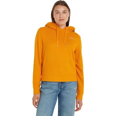Tommy Hilfiger huvtröja för kvinnor logotyp, Rik ockra, XL Tommy Hilfiger huvtröja för kvinnor logotyp, Rik ockra, XL