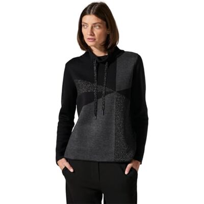 Cecil High Collar Jacquard, svart, S Cecil High Collar Jacquard, svart, S