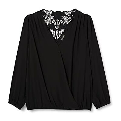 City Chic kvinnors plus storlek topp kors över spets blus, Svart, 40/More City Chic kvinnors plus storlek topp kors över spets blus, Svart, 40/More