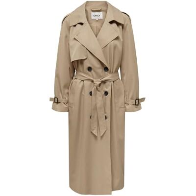 ONLY Dam ONLCHLOE Dubbel B. OTW NOOS Trenchcoat, Tannin, XXS ONLY Dam ONLCHLOE Dubbel B. OTW NOOS Trenchcoat, Tannin, XXS