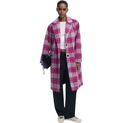Desigual COAT_PINKCHECK, 3033 ROSA FLUOR, XS, Röd röd, XS Desigual COAT_PINKCHECK, 3033 ROSA FLUOR, XS, Röd röd, XS
