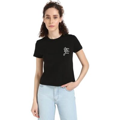 Calvin jeans dam skript institutuell baby t-shirt J20J224984 S/S t-shirt, svart (svart), XS, Svart (k svart), XS Calvin jeans dam skript institutuell baby t-shirt J20J224984 S/S t-shirt, svart (svart), XS, Svart (k svart), XS