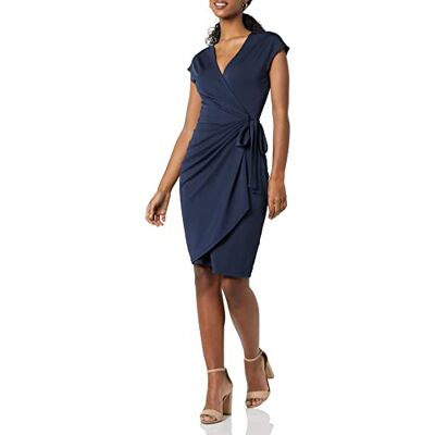 Amazon Essentials klassisk keps ärm wrap klänning (finns i plusstorlek), marinblå, XX-Large Amazon Essentials klassisk keps ärm wrap klänning (finns i plusstorlek), marinblå, XX-Large