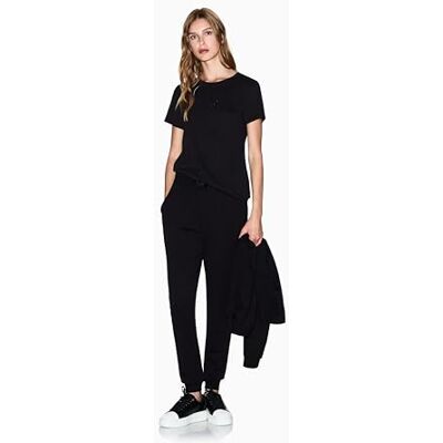 Giorgio Armani kortärmad front strassed monogram T-shirt, svart, L, svart, L Giorgio Armani kortärmad front strassed monogram T-shirt, svart, L, svart, L