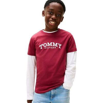 Tommy Hilfiger pojke MONOTYPE tryck grafisk t-shirt KB0KB10051 S/S t-shirt, lila (körsbär), 12 år, Lila (körsbär), 12 år Tommy Hilfiger pojke MONOTYPE tryck grafisk t-shirt KB0KB10051 S/S t-shirt, lila (körsbär), 12 år, Lila (körsbär), 12 år