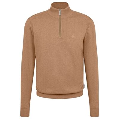 bugatti Herr Troyer stickad tröja ståkrage kort dragkedja normal passform, 60 taupe, XXL bugatti Herr Troyer stickad tröja ståkrage kort dragkedja normal passform, 60 taupe, XXL