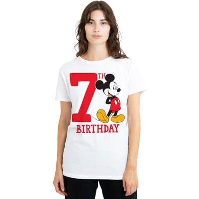 Mickey Mouse mandarin creative ltd Musse Pigg 7:e födelsedagen skjorta damer t-shirt, vit, X-Large, Vitt, XL Mickey Mouse mandarin creative ltd Musse Pigg 7:e födelsedagen skjorta damer t-shirt, vit, X-Large, Vitt, XL