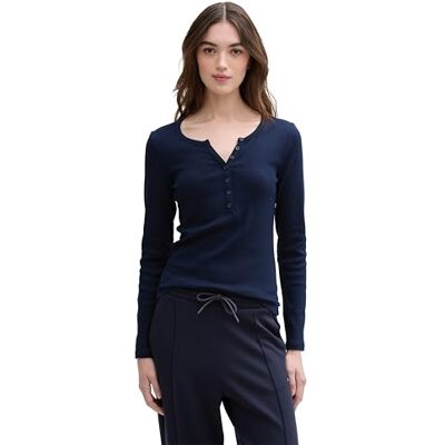 TOM TAILOR Denim dam långärmad T-shirt, 10668 – himmelskaptensblå, XXL TOM TAILOR Denim dam långärmad T-shirt, 10668 – himmelskaptensblå, XXL