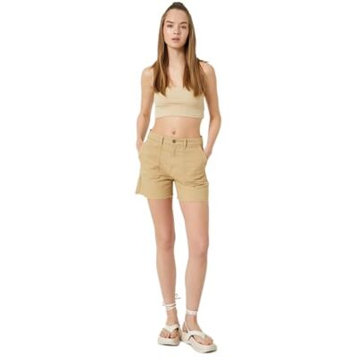 Koton Women bomullsknapp detalj minishorts, Camel (132), 34 SE Koton Women bomullsknapp detalj minishorts, Camel (132), 34 SE