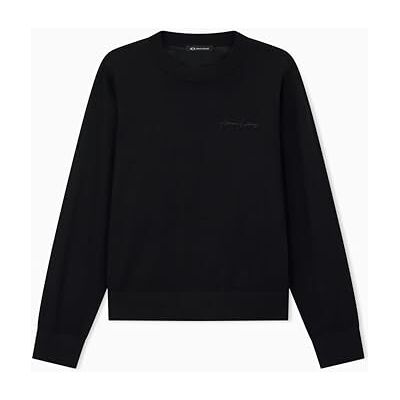 Giorgio Armani dam långärmad sidoton på ton signerad logotyp tröja tröja svart, XS, svart, XS Giorgio Armani dam långärmad sidoton på ton signerad logotyp tröja tröja svart, XS, svart, XS