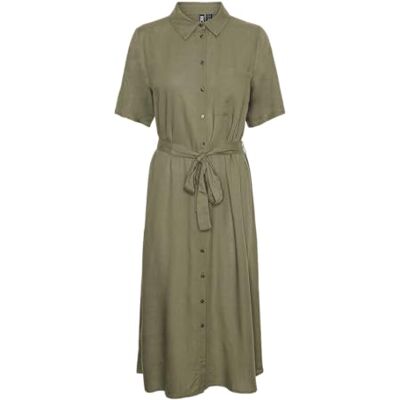 PIECES Pcpia 2/4 Midi Shirt Dress Noos, Djupt ljus grön, S PIECES Pcpia 2/4 Midi Shirt Dress Noos, Djupt ljus grön, S