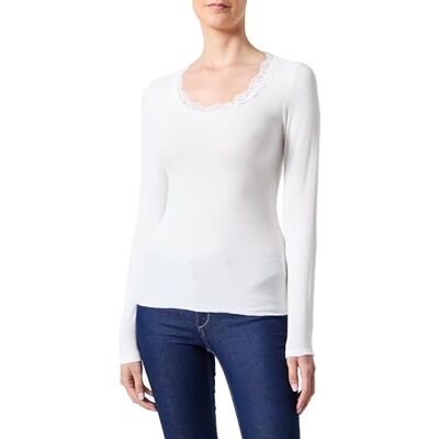 VERO MODA dam Vmrosi Ls O-Neck JRS Top, Snövit, S VERO MODA dam Vmrosi Ls O-Neck JRS Top, Snövit, S