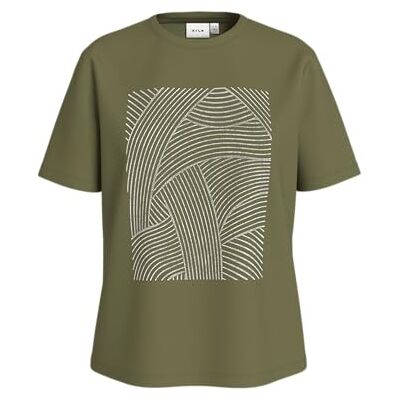 Vila Visybil Nature O-Neck S/S T-shirt/Dfs, Kapulet oliv, XS Vila Visybil Nature O-Neck S/S T-shirt/Dfs, Kapulet oliv, XS