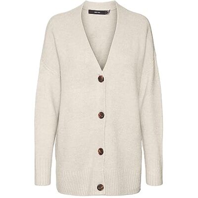 VERO MODA Bestseller A/S VMLEFILE LS oversize boxy cardigan NOOS kofta, björk/detalj:W. Melange, XS, Birch/Detail:w. Melange, XS VERO MODA Bestseller A/S VMLEFILE LS oversize boxy cardigan NOOS kofta, björk/detalj:W. Melange, XS, Birch/Detail:w. Melange, XS