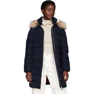 Tommy Hilfiger dam arv dun tyra kappa med päls WW0WW43234 pufferrock, ökenhimmel, L, Blå (ökenhimmel), L Tommy Hilfiger dam arv dun tyra kappa med päls WW0WW43234 pufferrock, ökenhimmel, L, Blå (ökenhimmel), L
