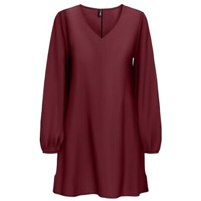 ONLY Onlnova Life Vis L/S Lucca Dress, Cabernet, M ONLY Onlnova Life Vis L/S Lucca Dress, Cabernet, M
