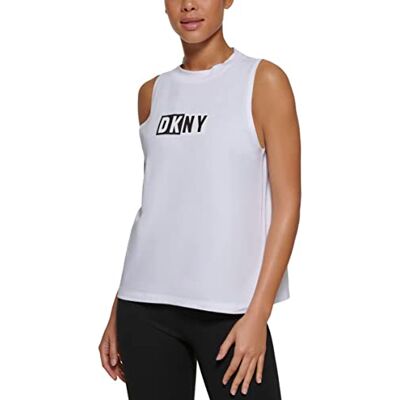 DKNY ärmlös aktiv linne för kvinnor, Vitt, S DKNY ärmlös aktiv linne för kvinnor, Vitt, S