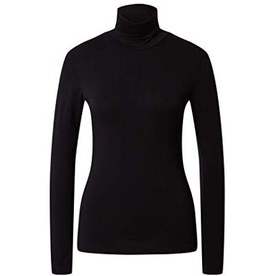 KAFFE T-shirt med lång ärm Rollneck Slim Fit Jersey T-shirt Hip Length, Svart djup, XS KAFFE T-shirt med lång ärm Rollneck Slim Fit Jersey T-shirt Hip Length, Svart djup, XS
