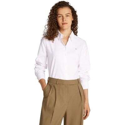 Tommy Hilfiger OXFORD AVSLAPPAD FIT SKJORTA WW0WW46111, vit, 42, Vit (Th Optic White), 68 SE Tommy Hilfiger OXFORD AVSLAPPAD FIT SKJORTA WW0WW46111, vit, 42, Vit (Th Optic White), 68 SE