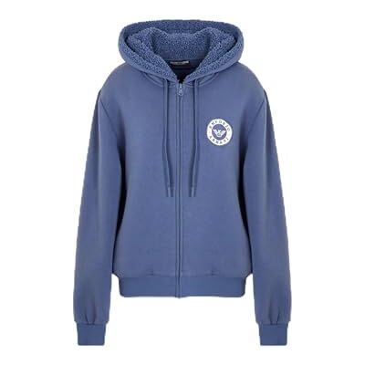 Giorgio Armani kvinnors luddiga fleece öppen tröja blå M, BLÅ, M Giorgio Armani kvinnors luddiga fleece öppen tröja blå M, BLÅ, M
