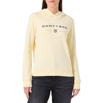 GANT REG Graphic Hoodie, Vaniljgul, S GANT REG Graphic Hoodie, Vaniljgul, S