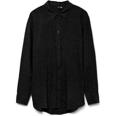VERO MODA VMLINN LS skjorta WVN NOOS, svart, S VERO MODA VMLINN LS skjorta WVN NOOS, svart, S