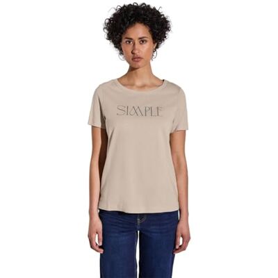 Street One T-shirt med Wording, Bomull beige, 46 Street One T-shirt med Wording, Bomull beige, 46