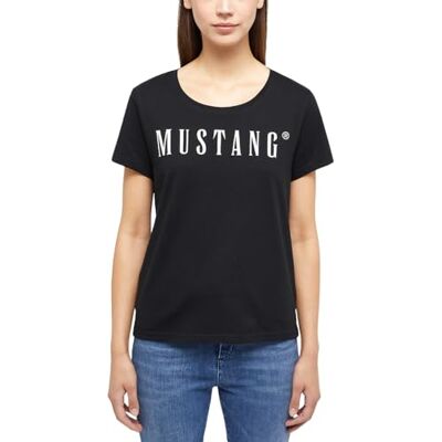 MUSTANG Dam T-shirt ALMA – Regular Fit – XS S M L XL vit svart blå grå, Svart 4142, M MUSTANG Dam T-shirt ALMA – Regular Fit – XS S M L XL vit svart blå grå, Svart 4142, M