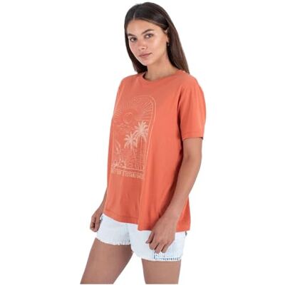 Hurley kortärmad t-shirt kvinnor Golden Afternoon, Ingefära krydda, XS Hurley kortärmad t-shirt kvinnor Golden Afternoon, Ingefära krydda, XS