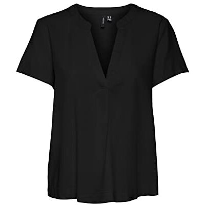 VERO MODA Dam Vmmymilo Ss WVN Ga Top, svart, M VERO MODA Dam Vmmymilo Ss WVN Ga Top, svart, M