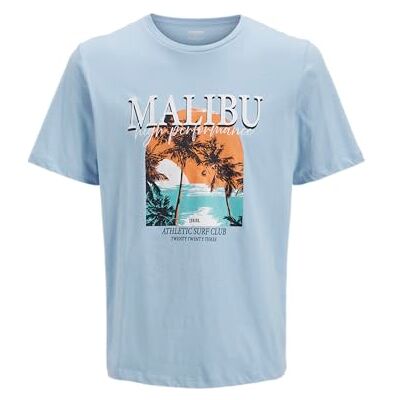 JJ REBEL Jrebbas Tee Ss Crew Neck, Chambray Blue, XS JJ REBEL Jrebbas Tee Ss Crew Neck, Chambray Blue, XS