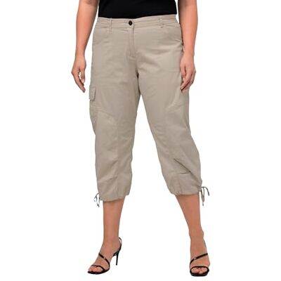 Ulla Popken dam stretch bomull cargo crop byxor cargobyxor, marmor, 38 W/32 L Ulla Popken dam stretch bomull cargo crop byxor cargobyxor, marmor, 38 W/32 L