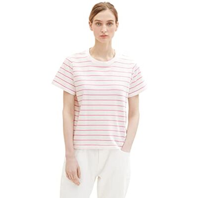 TOM TAILOR Dam 1036772 t-shirt, 31726-Offwhite rosa Stripe, M, 31726 – Offwhite Pink Stripe, M TOM TAILOR Dam 1036772 t-shirt, 31726-Offwhite rosa Stripe, M, 31726 – Offwhite Pink Stripe, M